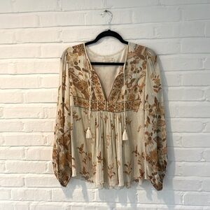Spell & The Gypsy Collective blouse with gold thread stripes